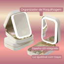 Organizador de Maquilhagem com Espelho LED e Luz Ajustável