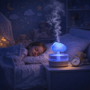 AuraCloud – Umidificador e Difusor de Chuva Terapêutica com LED 7 Cores